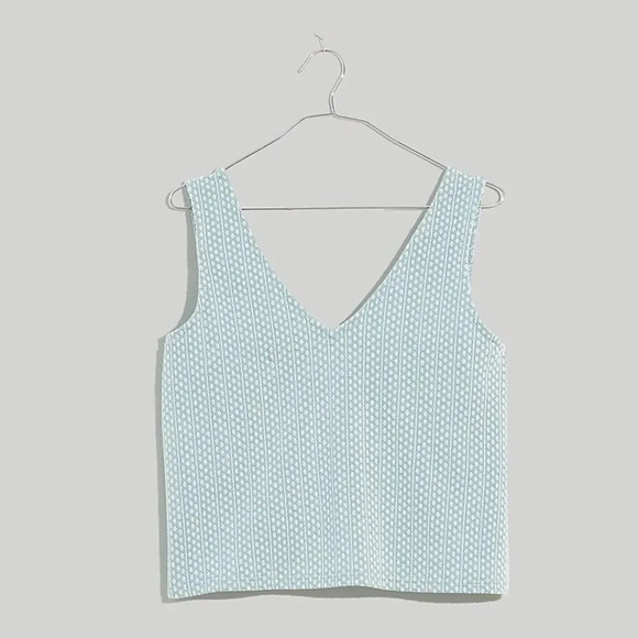 MADEWELL NWOT Jacquard Peekaboo Back Crop Tank in Faded Shale - Picture 4 of 8